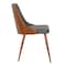 Armen Living Lily Mid-Century Dining Chair in Walnut Finish and Gray Faux Leather LCLLSIWAGRAY - alternate 2